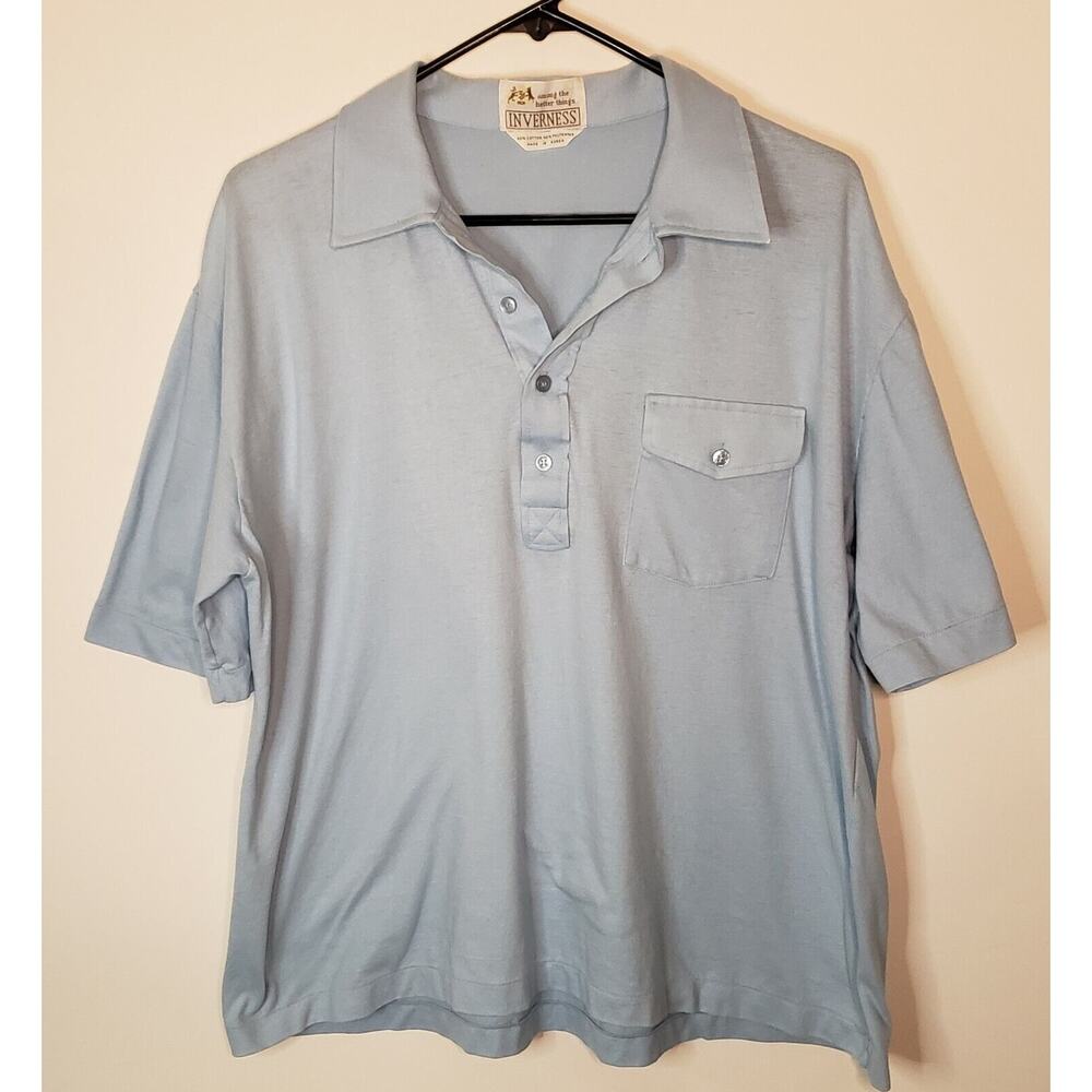 Vintage 70's Inverness Terry Cloth Short Sleeve Pocket Polo Shirt Mens XL 0300
